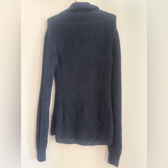Ralph Lauren Purple Label Linen Silk Turtleneck Cable Knit Sweater Sizel L - Picture 2 of 4